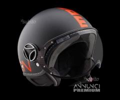 Casco momo design fgtr nero opaco e arancione fluo