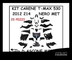 Kit carene tmax 530 2012 2014 nero lucido 25 pezzi