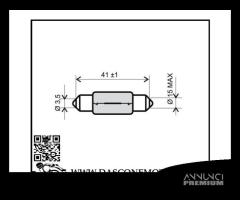 Lampadina bianca siluro 6v 18w T15x44