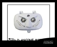 Maschera faro \"Booster Bianca con leds bianchi 199 - 1