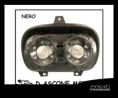 MASCHERA 2 FARI ALOGENA NERO BOOSTER LED BLU 1988