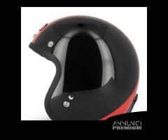 Casco Jet Cafe Racer S250 Black / Red / Shiny Whit