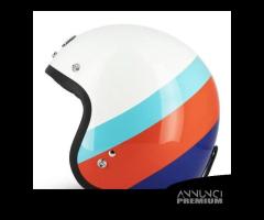 Casco Jet Cafe Racer S250 White / Sky Blue / Shiny