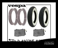 2 RUOTE VESPA 3.50-10 FASCIA (Bianca)