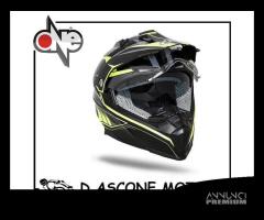 CASCO CROSS TOURING NERO LUCIDO / GIALLO - 1