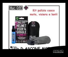 Kit pulizia casco moto, visiera e lenti