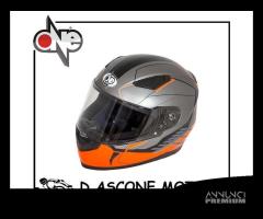 CASCO INTEGRALE DOPPIA VISIERA \"GT1\" TITANIO/ARANC