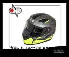 CASCO INTEGRALE DOPPIA VISIERA \"GT1\" TITANIO/GIALL