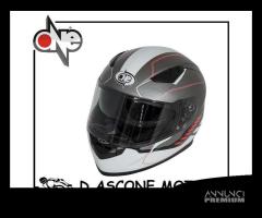 CASCO INTEGRALE DOPPIA VISIERA \"GT1\" TITANIO/ROSSO