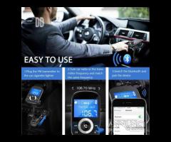 BLUETOOTH AUTO TRASMETTITORE FM ricevitore WIRELES - 7