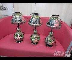 3 Lampade Decorate In Latta