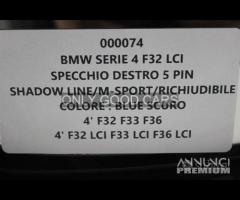 BMW Serie 4 F32 LCI specchio destro 5 pin 000074 - 6