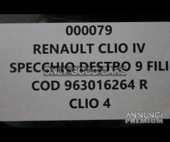 REANULT CLIO IV specchio destro 9 FILI 000079