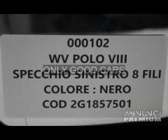 VW POLO VIII specchio sinistro 8 FILI 000102