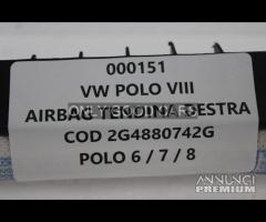 VW POLO VIII airbag tendina destra 000151