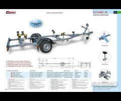 Rimorchio trasporto imbarcazioni Cresci N750BCR