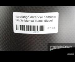 Parafango anteriore carbonio fascia bianca Ducati