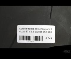 Cerchio ruota posteriore oro Ducati 851 888