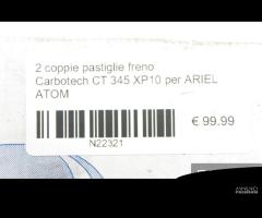 2 coppie pastiglie freno Carbotech per ARIEL ATOM