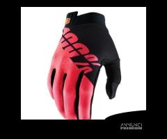 GUANTI 100% ITRACK BLACK/FLUO RED - 463039