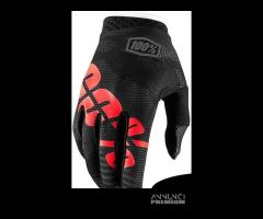 GUANTI 100% ITRACK BLACK/FLUO RED - 463039