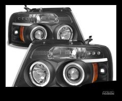 Fari anteriori angel eyes led ford f150 04-08 neri