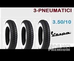 3 Gomme Spalla Bianca 3.50-10 Vespa e Lambrettta