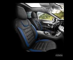 COPRISEDILI per Ford Fiesta Pelle Blu e Alcantara