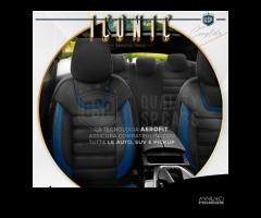 COPRISEDILI per Ford Fiesta Pelle Blu e Alcantara - 12