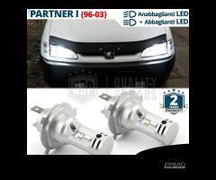 Lampadine LED H4 per Peugeot Partner 1 Luce Bianca