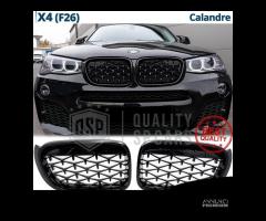 GRIGLIE Anteriori BMW X4 F26 Nero Lucido Diamond