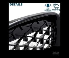 GRIGLIE Anteriori BMW X4 F26 Nero Lucido Diamond - 8