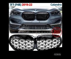 GRIGLIA Anteriore BMW X1 F48 19-22 Nera Diamond