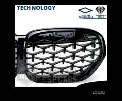 GRIGLIA Anteriore BMW X1 F48 19-22 Nera Diamond - 8