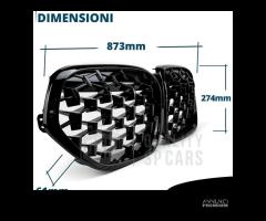 GRIGLIA Anteriore BMW X1 F48 19-22 Nera Diamond - 12