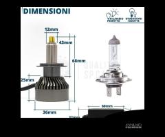 KIT Lampade LED H7 Lancia Delta 3 Fari LENTICOLARI - 6