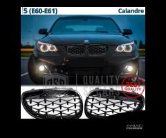 GRIGLIE Anteriori BMW Serie 5 E60 E61 Nera Lucida