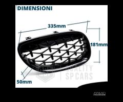 GRIGLIE Anteriori BMW Serie 5 E60 E61 Nera Lucida - 10