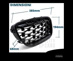 GRIGLIE per BMW Serie 5 F10 F11 Nera Diamond 3D - 11