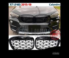 GRIGLIE per BMW X1 F48 Mascherine Nera Diamond