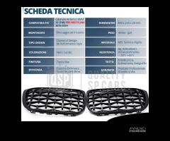 GRIGLIE per BMW X1 F48 Mascherine Nera Diamond