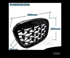 GRIGLIE per BMW X1 F48 Mascherine Nera Diamond - 13