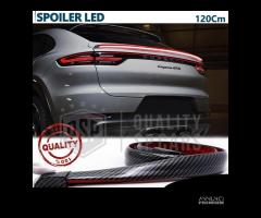 SPOILER LED Posteriore Auto CARBON Striscia 120Cm