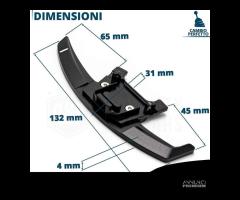 PALETTE Cambio Volante per VOLKSWAGEN Paddle Nere - 13