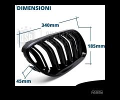 GRIGLIE Doppio Rene per BMW Serie 3 E92 E93 Nero L - 11