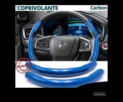 COPRIVOLANTE per HONDA Effetto CARBONIO Blu