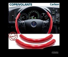 COPRIVOLANTE per SAAB Effetto FIBRA CARBONIO Rosso