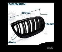 GRIGLIE Doppio Rene BMW Serie 3 E92 E93 Nero Lucid - 12