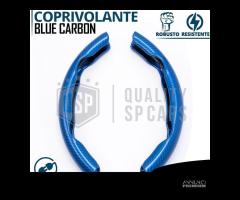 COPRIVOLANTE per SKODA Effetto FIBRA CARBONIO Blu - 11