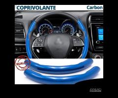 COPRIVOLANTE per MITSUBISHI in FIBRA CARBONIO Blu